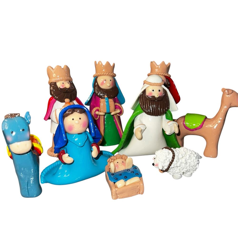 Children's Claydough Nativity Set Christmas scene.